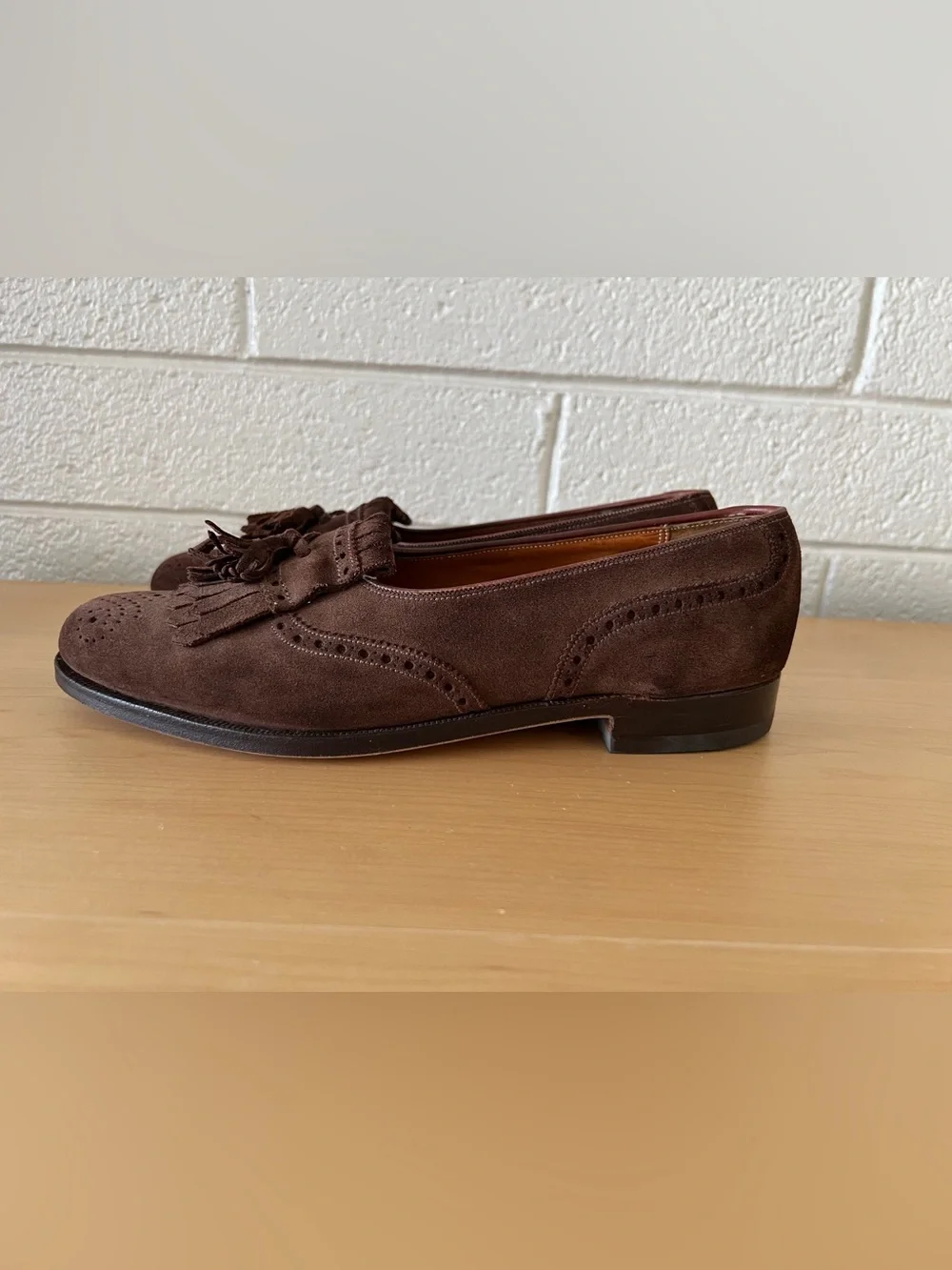 Polo Ralph Lauren x Crockett & Jones Suede BenchMade Kiltie Tassel Brogue Loafer